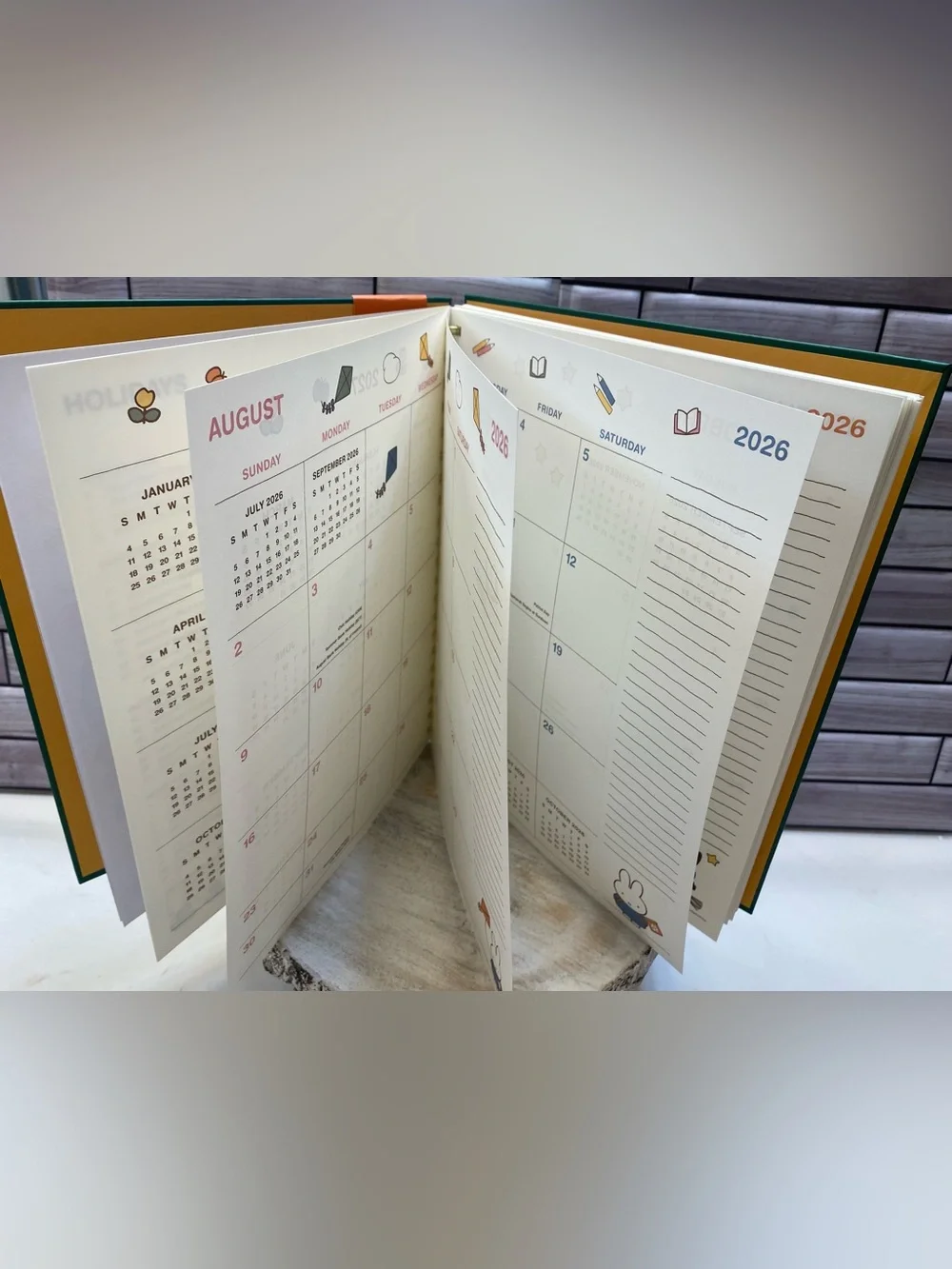 MIFFY ❤️2027 Weekly L Planner Agenda w/ Cute Label Stickers 11” New